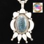 Authentic Navajo Blue Bisbee Turquoise Silver Pendant by Tom Ahasteen