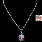 Native American Pendant Inlaid Turquoise Lapis Angel Skin Coral