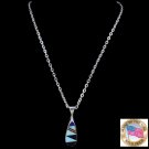 Inlaid Turquoise Onyx and Sterling Silver Pendant by Navajo Lee Chee