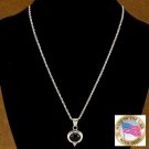 Native American Genuine Onyx and Sterling Charm Pendant Necklace