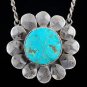Vintage Turquoise Heavy Silver Link Necklace by Chief Shatka Bear Step