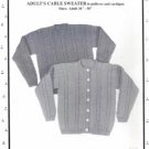 Adult Cable Sweater Pullover and Cardigan 36” – 50”