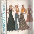 Size 7/8 Young Junior Vintage McCall's Skirt, Vest & Pants Pattern