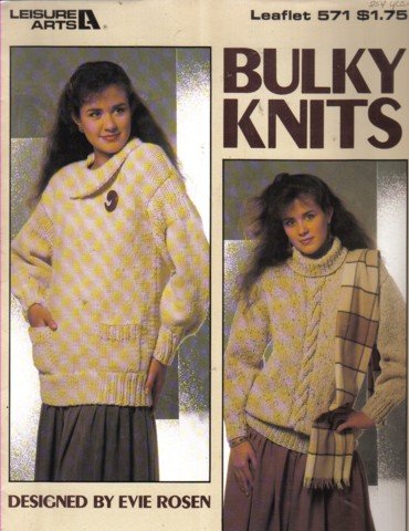 2 Bulky Knit Sweaters  Knitting Pattern Small,  Medium & Large