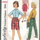 Simplicity 2862 Vintage Girls' Blouse, Pants and Shorts  Pattern Size 8 Uncut