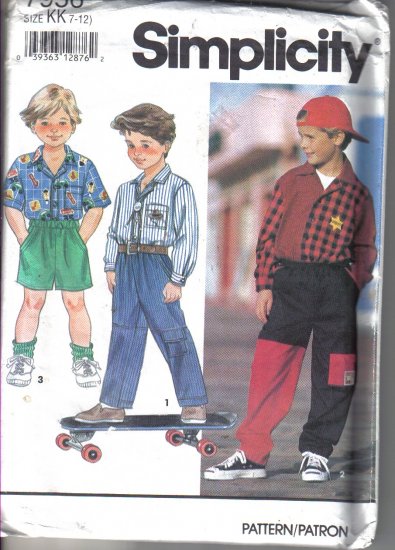 Simplicity Boys Pants, shorts, Shirt Pattern size 7-12 - Uncut no. 7956