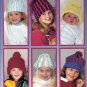 Kid's Caps Crochet Patterns 7 designs, infants and child's