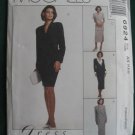 McCall's 6924  Misses'  Dress, Unlined Jacket & Skirt  Pattern Size 4, 6,  8 Uncut