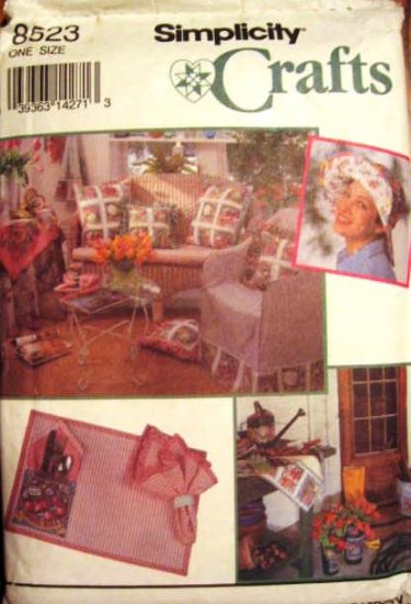 Gardening Craft Pattern Apron, Pillow Cover, Chair Cover Simplicity 8523 Uncut