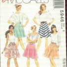 McCall's 5946 Easy Skirt Patterns size 6 Uncut