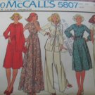 McCall's Dress or Jumpsuit and Jacket Pattern size 16 1/2 no 5807 new