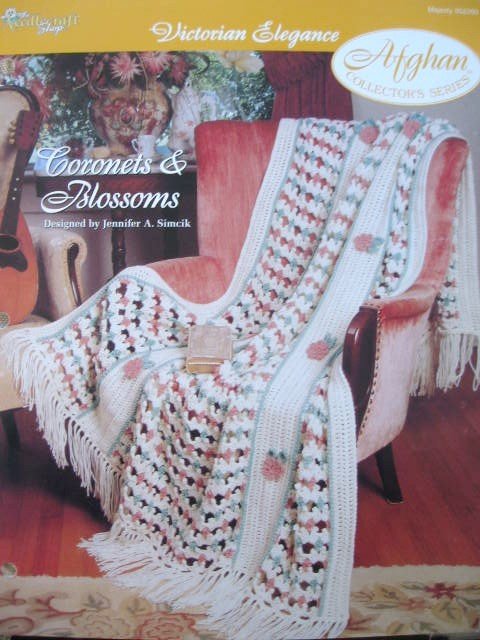 Coronets & Blossoms Afghan Crochet Pattern Needlecraft Collectors Card