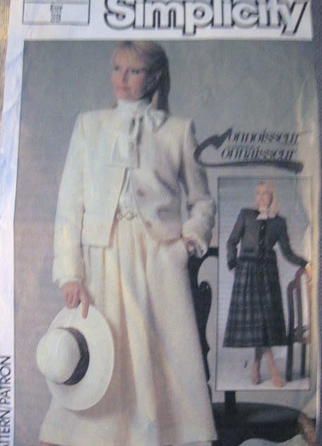 Simplicity  Misses'  Pleated Skirt Lined Jacket Connoisseur Sewing Pattern no.6980 Size 10 Uncut