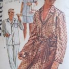 Butterick 2306  Vintage Mens Pajamas and Sleep Coat Sewing Pattern Size 34 - 36