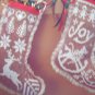 Lace Net Embroidery Christmas Designs Stockings, Reindeer Angel