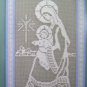 Lace Net Embroidery Christmas Designs Stockings, Reindeer Angel