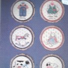 Buttons & Bows Book 1 Cross Stitch Pattern For 5" Hoops Rocking Horse, Bunny, Lamb