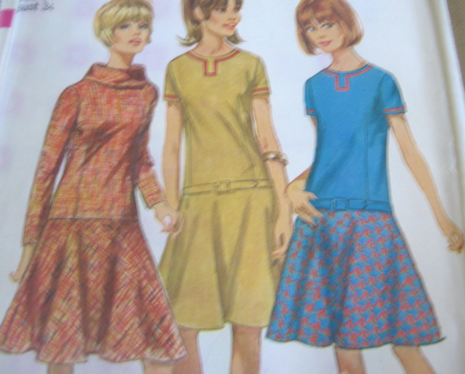 Simplicity  6674 Low Waist Dress Sewing Pattern  size 14 uncut