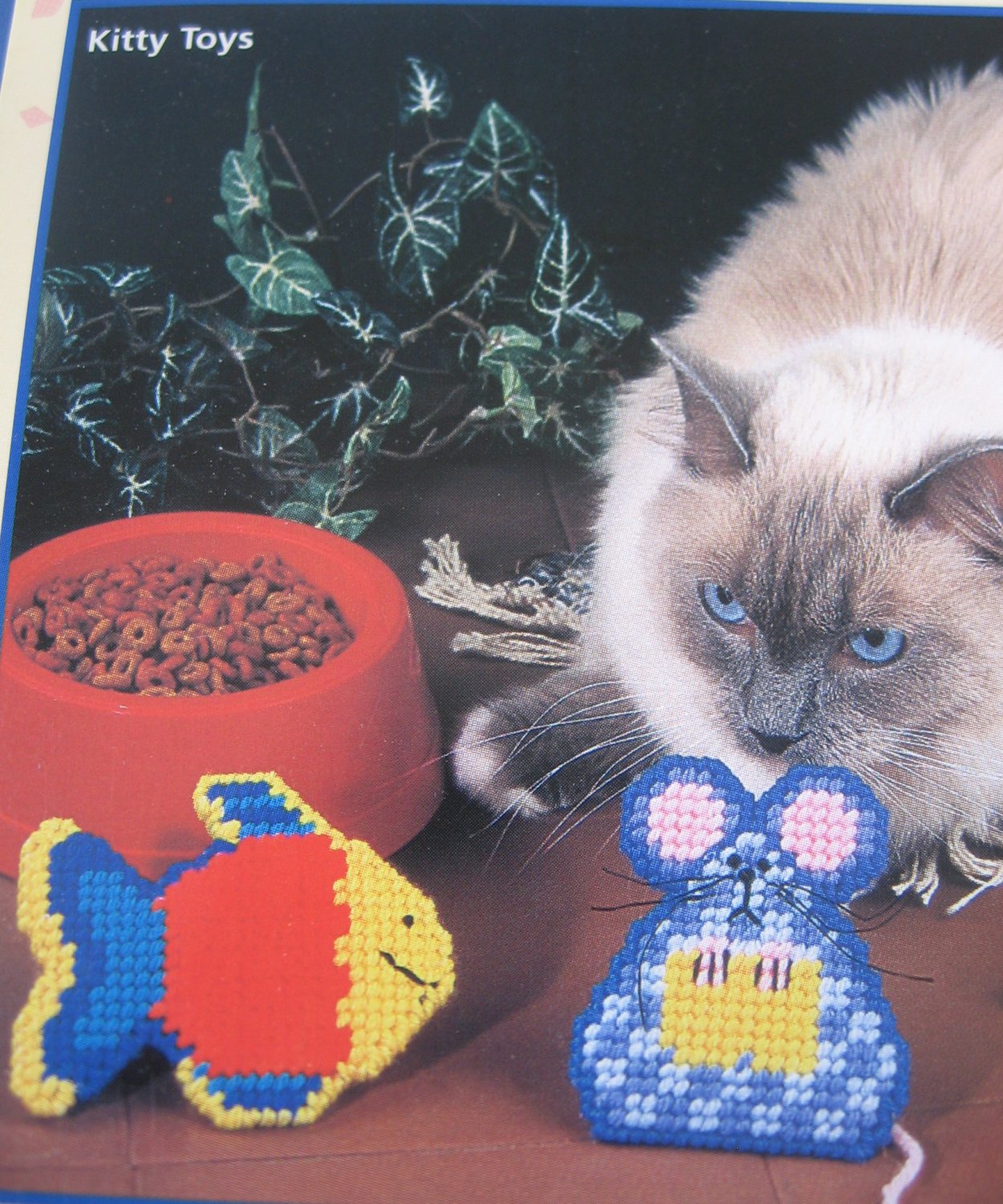 Plastic Canvas Cat's Meow 8 Designs Tissue Cover, Cat Toys, Basket