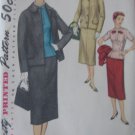 Vintage 3 Piece Suit Jacket Skirt Overblouse Pattern Simplicity 1321 sz 14 1/2