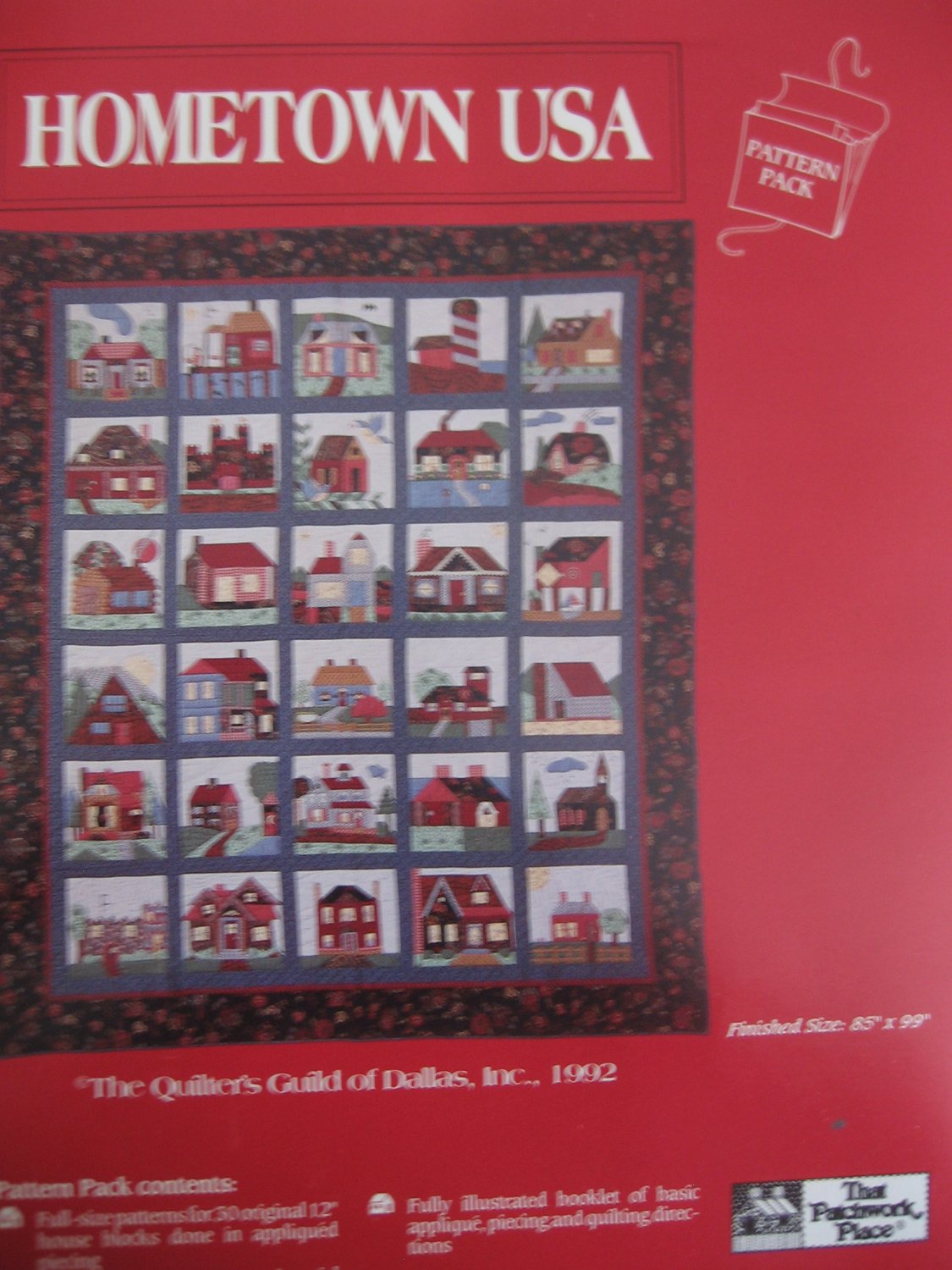 Hometown USA Quilt Pattern Pack Instructions 85" x 99" by Patchwork Place