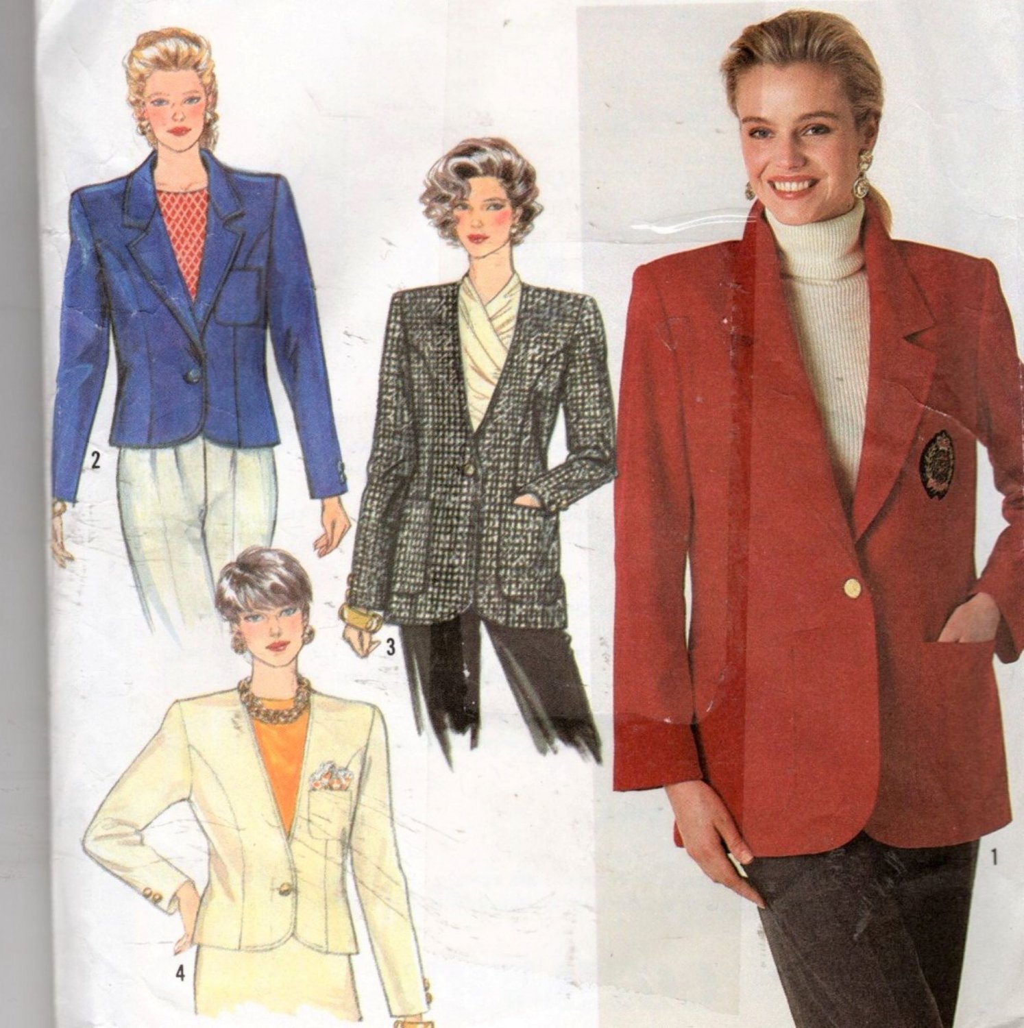 Misses Lined Jacket Sewing Pattern, Simplicity 9874 Size 10 12 14 16 18