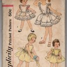 Vintage Girls Pinafore Dress Sundress Sewing Pattern Sz 4 Simplicity 2437 Uncut
