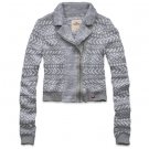 Hollister Womens Medium Sweater Jacket Gray & White NEW