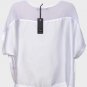 Ladies Satin White Chiffon Finish Blouse Size 8 10 12 14 Woman Top