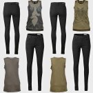 Ladies Jeans Size 8 10 12 14 Woman Top 2PC Outfit Skinny Fit Black Pants - Brand New