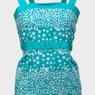 Ladies Summer Printed Spotted Top Summer Sleeveless  -Green & White