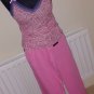 Size 10 Ladies Pink Loungewear Pyjamas Top & Bottoms 2PC Lounge Pants & Floral Top - NEW With Tags