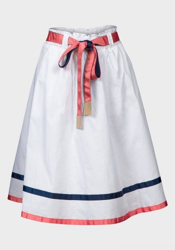 Ladies White Flared Summer A-Line Skirt Cotton Fully Lined  - Brand new with tags
