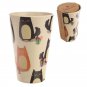 9 Piece Eco Friendly Feline Cat Plates & Cup Set Bamboo Fibre Durable Dinner Eco Friendly