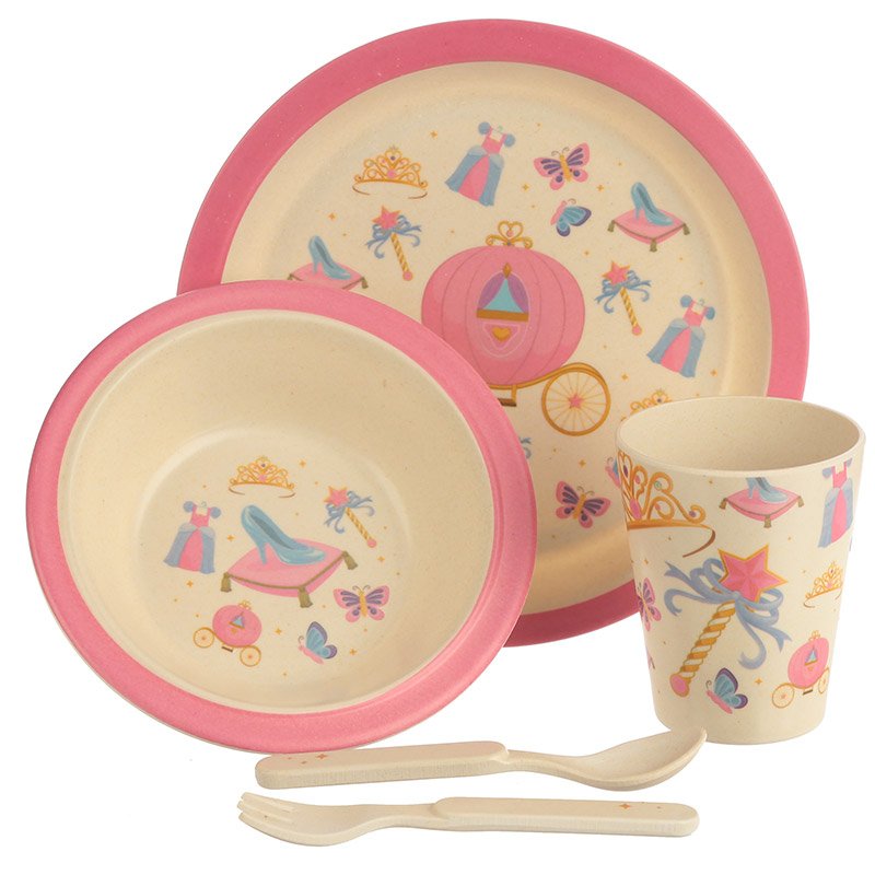 Baby feeding Set Toddler Plate Bowl 5PC Infant Matching Eco Gift Set
