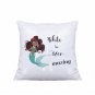 Personalised Sequins Cushion Cover White & Silver Mermaid Design