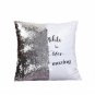 Personalised Sequins Cushion Cover White & Silver Mermaid Design
