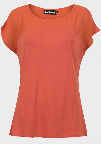 Ladies Plus Size Chiffon Yoke Top Woman's Blouse