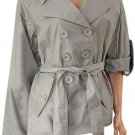Ladies Trench Short Trench Coat Woman's Mac Adjustable Sleeves