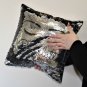 Personalised Sequin Cushion Cover Glitter Black & Silver Fashion Gift   For Sister Mother Daughter