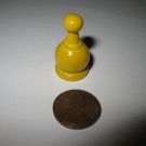 1982 Parcheesi Board Game Piece : Single wooden Yellow Player Pawn