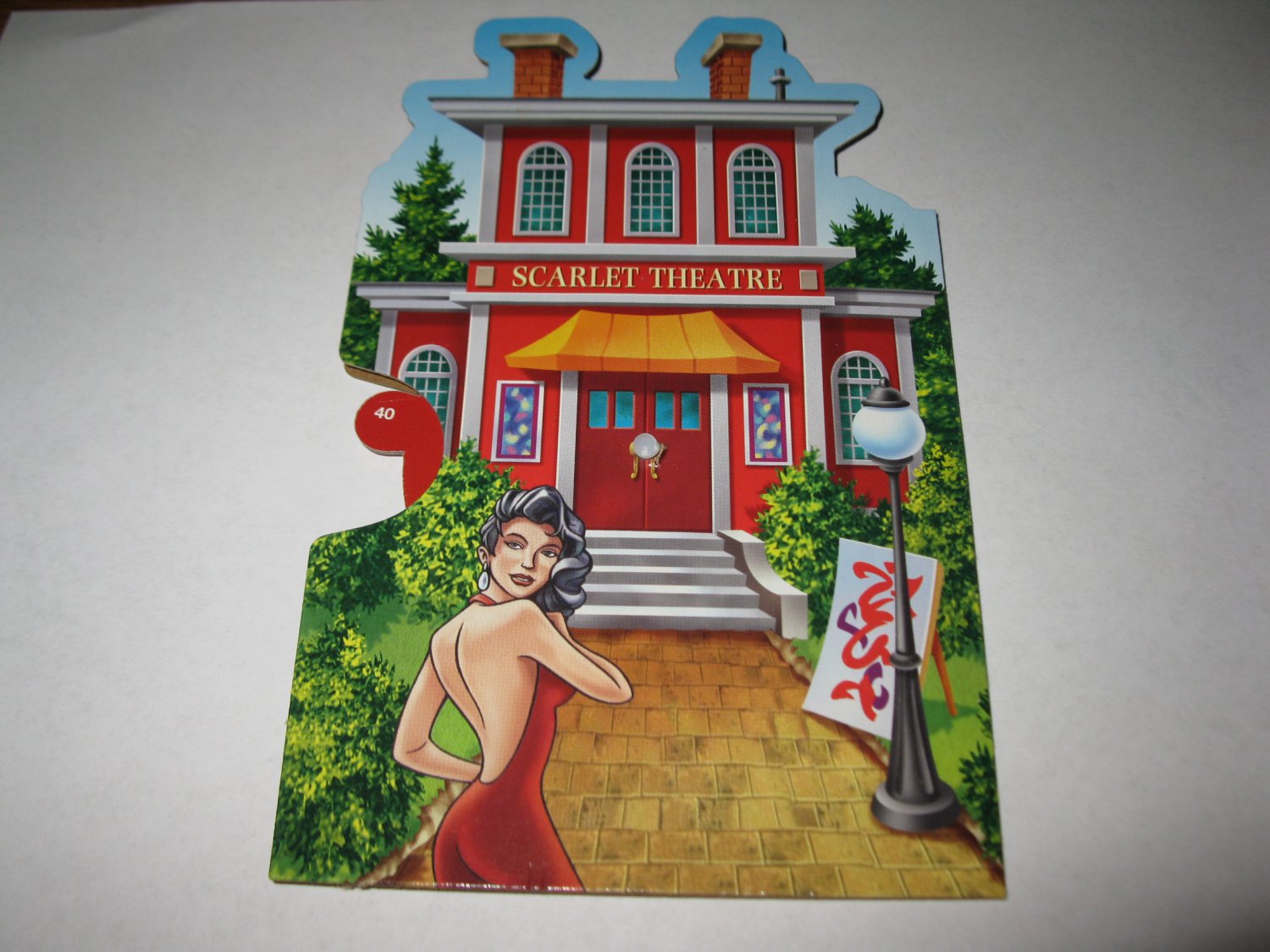 2005 Clue Mysteries Board Game Piece: Scarlet Theatre red House