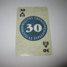 1986 Power Barons Board Game Piece: $30 Million Credits Political Influence card