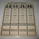1965 Operation Board Game Piece: player score card
