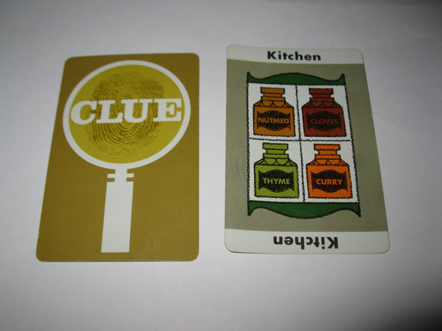 1963 Clue Board Game Piece Kitchen Location Card