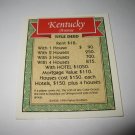 1995 Monopoly 60th Ann. Board Game Piece: Kentucky Avenue Property Deed
