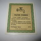 1995 Monopoly 60th Ann. Board Game Piece: Water Works Property Deed