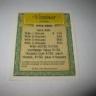 1995 Monopoly 60th Ann. Board Game Piece: Ventnor Avenue Property Deed