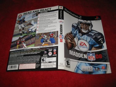 Madden 08 : Playstation 2 PS2 Video Game Case Cover Art insert