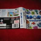 Spore Creatures : Nintendo DS Video Game Case Cover Art insert